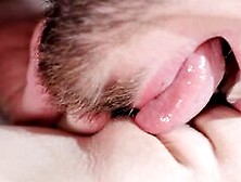 Close Up Clitoris Licking.  Noisy Groaning Female Orgasm From Big Vagina Eating