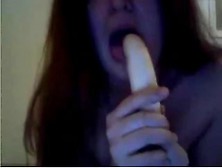 Playing With A Banana On Webcam