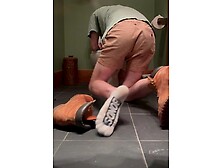 Drunk Twink’S Boot Slips Off While Vomiting
