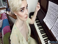 Piano Playing British Girl Has Her Small Tits Exposed