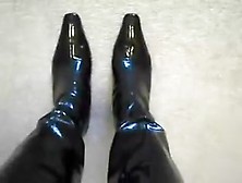 Shiny Patent High Heel Pointy Toe Boots