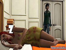 Son Fucks Sleeping Blonde Mom After They Had Dinner Together