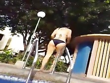 Sexy Bikini Girl In The Pool