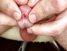 Close-Up Urethra,  Foreskin Play,  And Jerking Off To A Creamy Cumshot