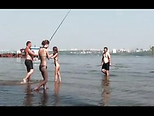 Fishing At The Local Lake With Russian Nude Chicks