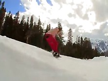 Girls Snowboarding Naked