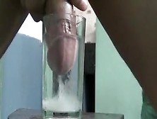 Dude Cumming In A Glass Of Water