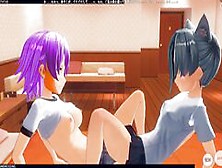 3D Hentai Lesbian Sisters Fuck After School