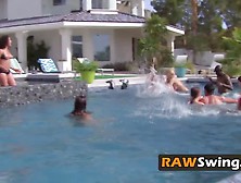 Swinger Girls Are Horny Next To The Pool