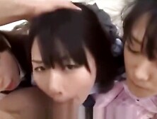 3 Asian Schoolgirls 18+ Blowjob And Facial