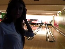 After Bowling Czech Girl Gives Boyfriend Blowjob In The Restroom