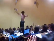 Guy Strips Naked In Class