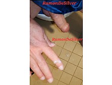 Master Ramon Jerks Off Horny In Sexy Satin Shorts On The Toilet Floor,  Lick It On Slave