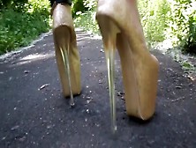 Heels 20 Cm And Leather Leggings,  Walk In The Park