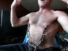 Gay Nipple Pig Muscle Daddy In Harness And Nipple Clamps