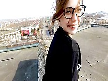 Outdoor Public Sex On The Roof Of A High-Rise Building - Pov By Mihanika69