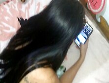 Fingering And Fisting The Brunette Teen While She Is Playing On Her Phone