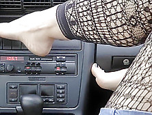 Gorgeous Feet In The Car