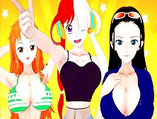 Luffy Rides Uta,  Nami And Nico Robin To Choose The Best Pirate Chick - 1 Piece Cartoon Compilations