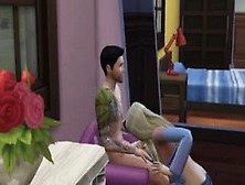 With His Gf On His Fiance's Bed | Wicked Whims Sims Four