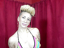 A Blonde Woman With Tattoos Sucking In Pov