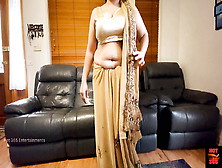 Stunning Saree Striptease - Indian Wife Undressing Her Clothes And Plays On Cam