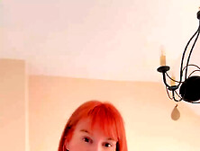 Redhead Schoolgirl Playing Around With Herself At Home