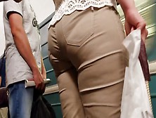 Big Ass In Tight Pants Go To The Train