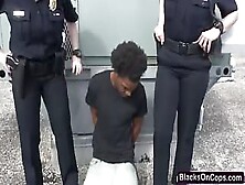 A Handsome Black Felon Must Fuck Slutty Blonde Police Officer If He Wants Freedom