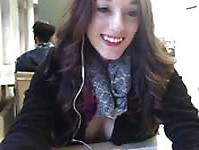 Horny College Girl In A Public Library