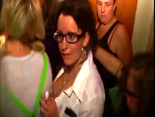 College Party Slut With Glasses Goes Wild With Hardcore Fucking And Sucking