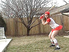 Megan Qt Models Her Slutty Softball Costume On A Lovely Day