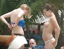 Spy Cam On The Beach Catches Tits