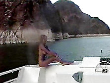 Big Breasted Celebrity Shows Off Her Body On The Boat