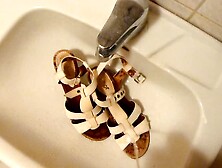 Piss In Wifes White Sandals