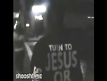 Street Preacher Gets Pushed Onto His Ass