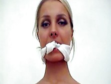 Blonde Cutie Gets Cleave-Gagged And Roped
