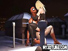3D Babe Getting Fucked On A Rooftop By Spiderman