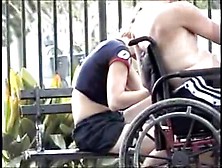 Disabled And Carer Pee In Park