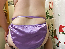 Purple Satin Panty Ass