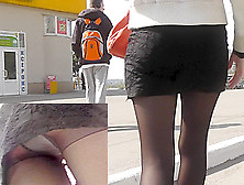 Voyeur Upskirts Of The Young Chick In The Bus