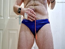 Enjoying A Steamy Golden Shower In My Brand New Speedos!