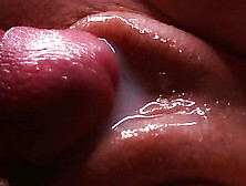 Slow-Mo.  Extremely Close-Up.  Finished In Between Her Snatch Lips