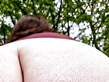 Quick Outdoor Fun With Cum In Her Lovely Hairy Pussy