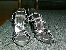 Vintage : Wifes Silver Italian Sandals 12Cm Heels