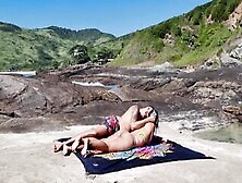 Brazilian Lovers Make Love Into A Paradisiacal Outdoor Place,  Listening