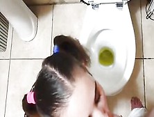 Bimbos Taking Step-Daddy For A Peeing And Blows Penis