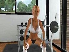 Tasty 3D Cartoon Babe Showing Her Stuff At The Gym