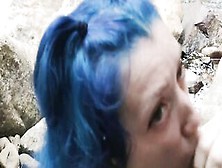 Blue Haired Student Blows Well By The Water And Has Super Sexy Sex