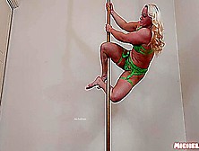 Hot Blonde Amazing Pole Dance